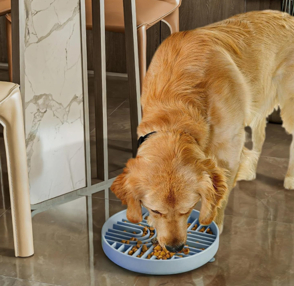 Silicone Slow Feeder Dog Bowl with Suction Cup, Non-Slip Lick Mat for Anxiety Relief, Interactive Pet Feeding Bowl