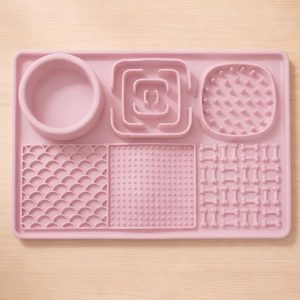 Dog Lick Mat with Suction Cups, Food Grade Silicone Slow Feeder for Dogs and Cats, Peanut Butter Treat Feeding Pad for Anxiety Relief